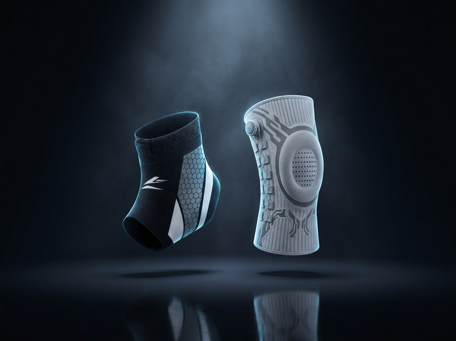KnöchelPro Knöchelbandage und KniePro Kniebandage mit Drehknopf – Lufeon Premium-Bandagen
