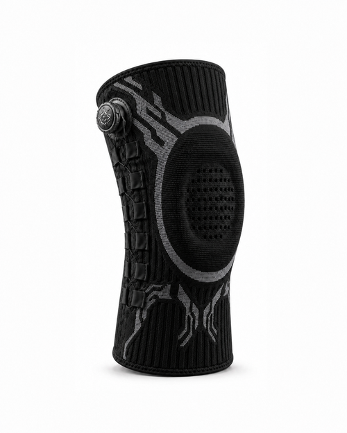 KniePro Kniebandage – Seitenansicht mit gepolsterter Patella-Zone